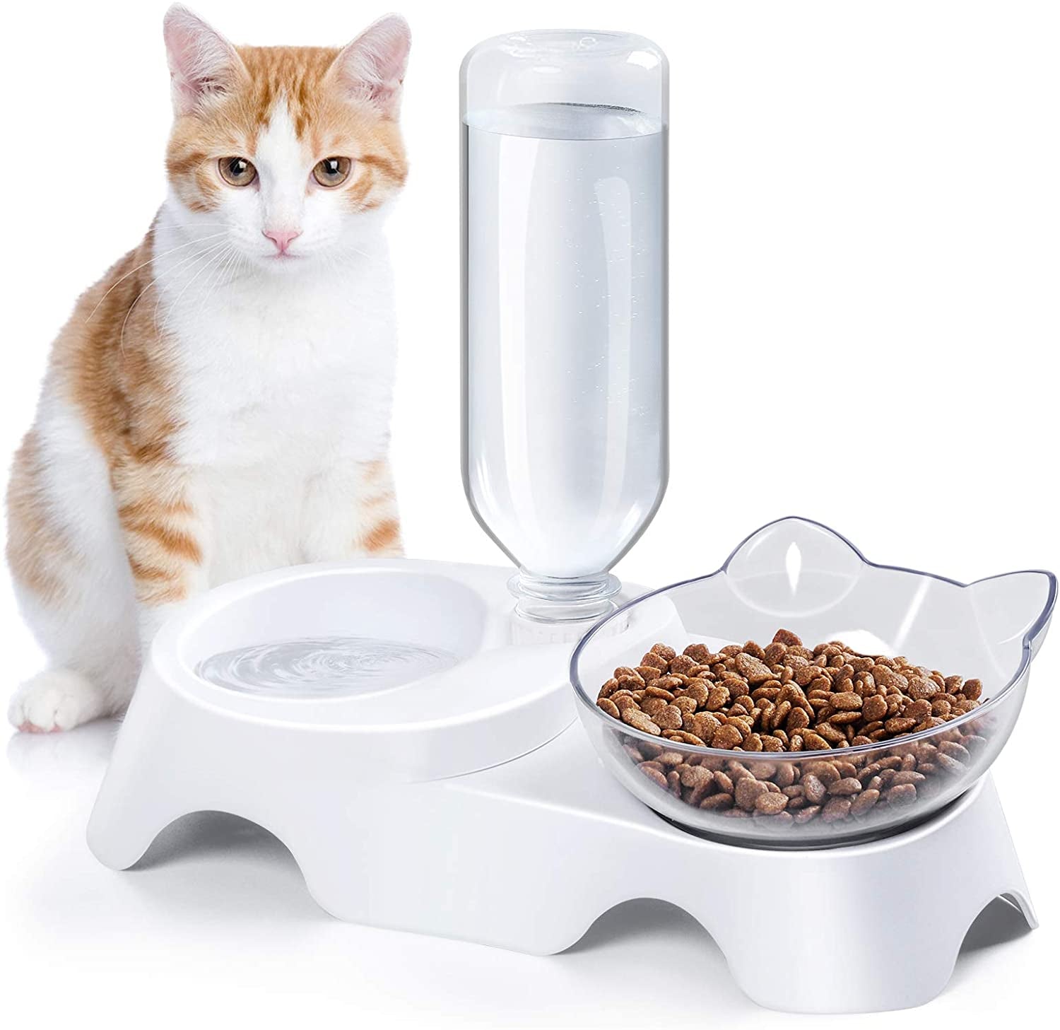 Double Dog Cat Bowls Pets Water and Food Bowl Set