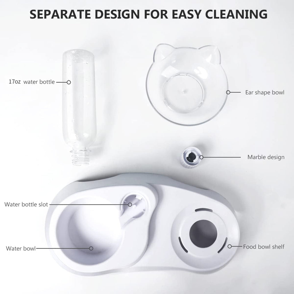 Double Dog Cat Bowls Pets Water and Food Bowl Set