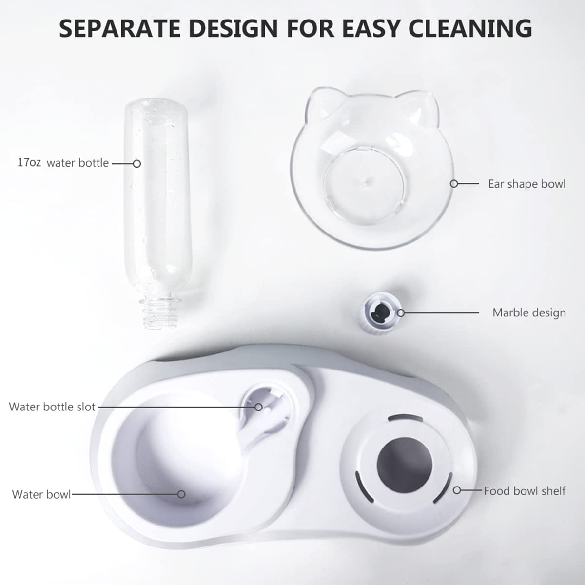 Double Dog Cat Bowls Pets Water and Food Bowl Set