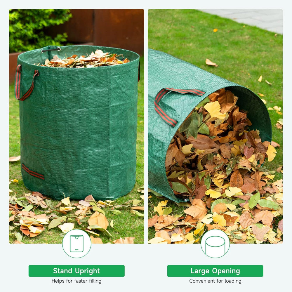 32 Gallon Reusable Yard Waste Bags – 3 Pack with Reinforced Handles