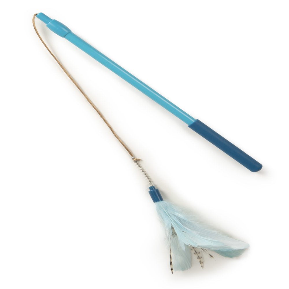 Interactive Cat Toy, Extendable and Retractable Wand with Feathers