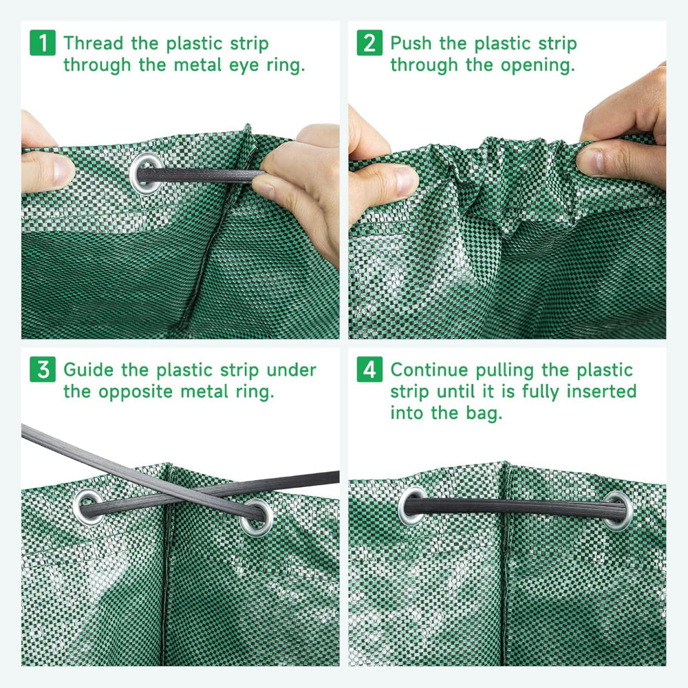 32 Gallon Reusable Yard Waste Bags – 3 Pack with Reinforced Handles