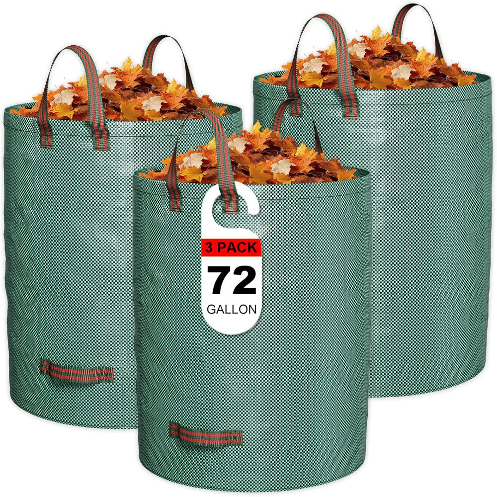 32 Gallon Reusable Yard Waste Bags – 3 Pack with Reinforced Handles